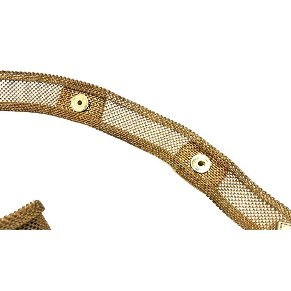 Vintage 1970s/80s Gold Mesh Statement Belt with Multicolor Poured Glass Cabochon - Picture 7 of 8